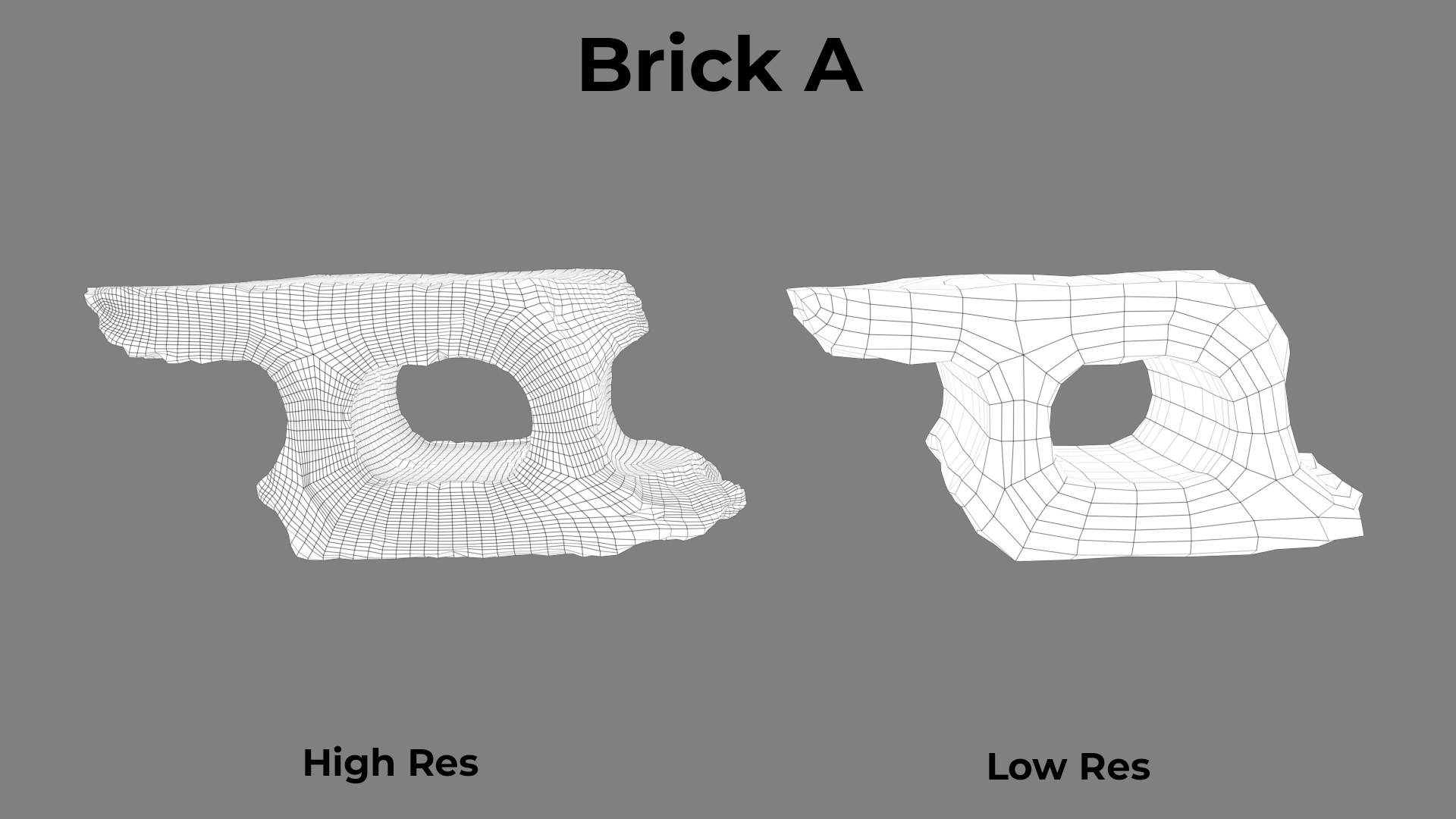 Brick Red Broken A Wireframe