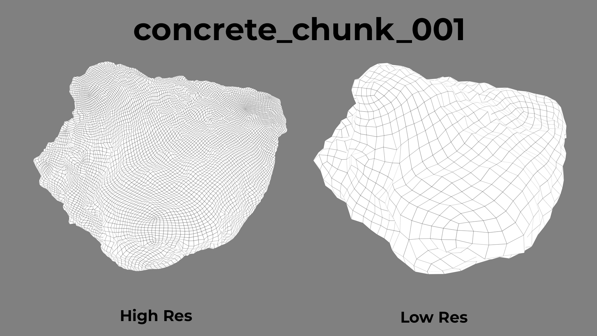 concrete chunk 001 wireframe